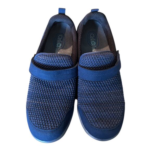 Orthofeet Quincy Blue Stretch Casual Slip-on Size 8.5W - Picture 1 of 4
